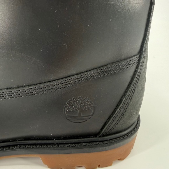 Timberland Heritage 6" Black Leather Waterproof Boots Womens Size 10 Lug Sole - Picture 6 of 10